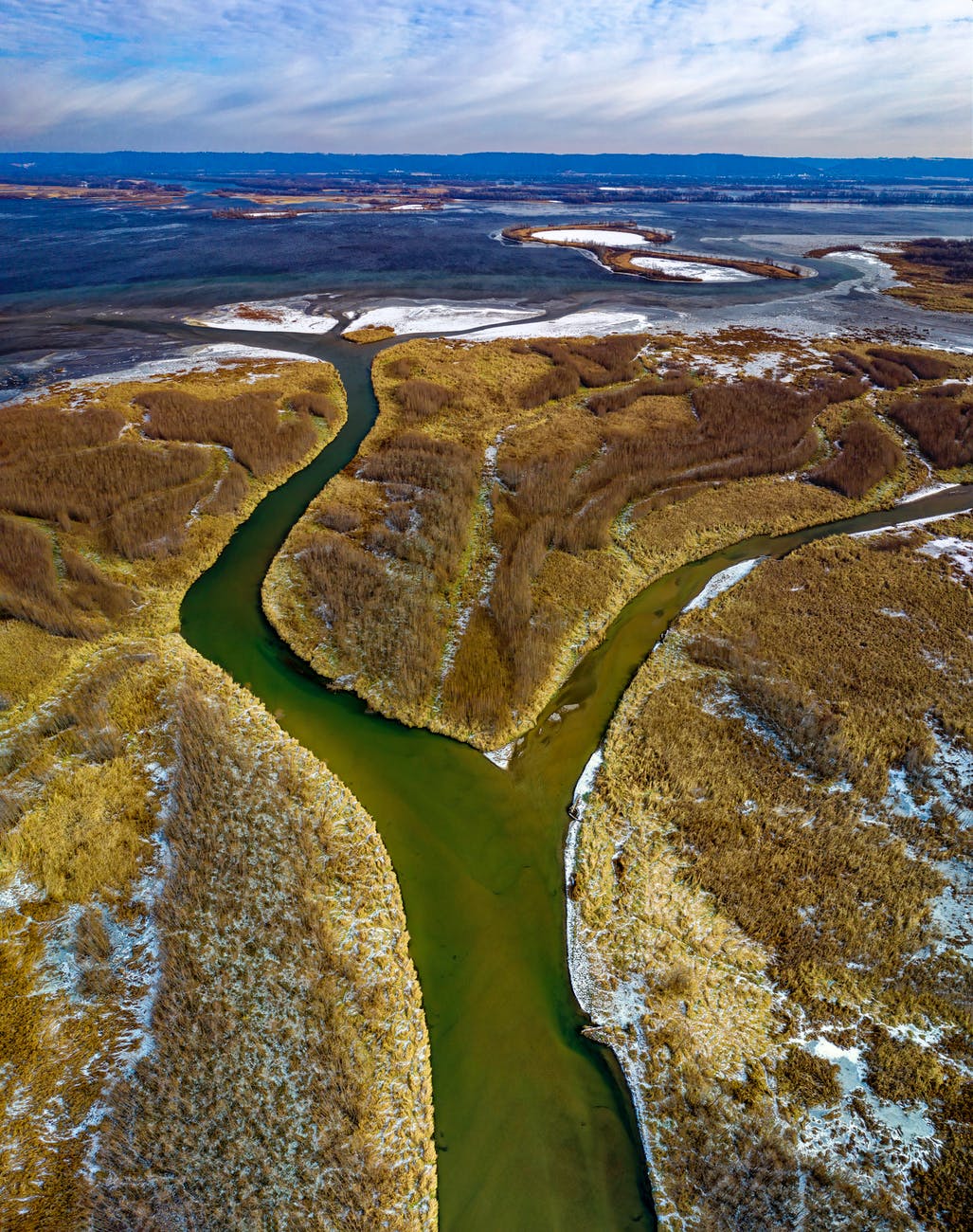 aerial photography of river