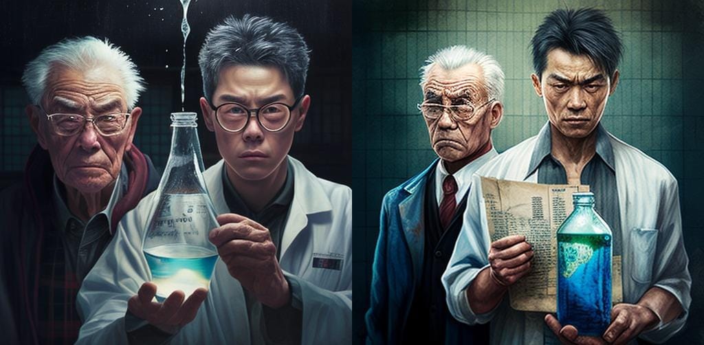 Pissed off Japanese fraud guy for not being able to prove his claims about water.